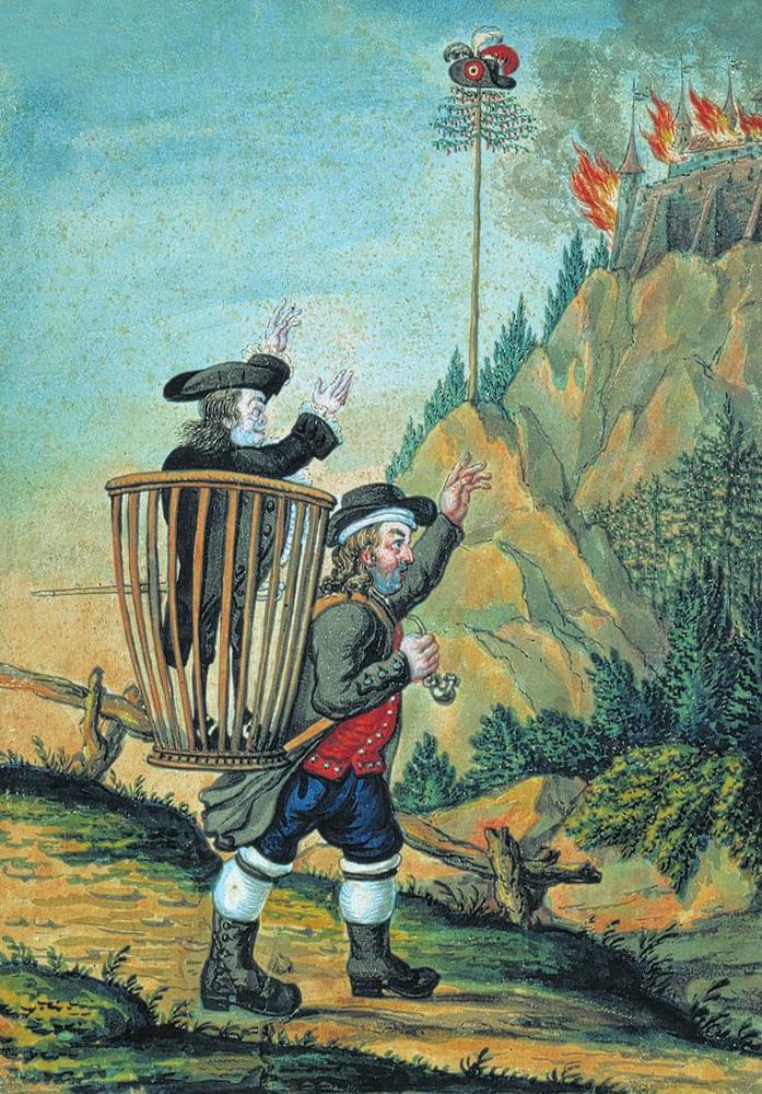 Gemälde des Vogtes auf der Flucht