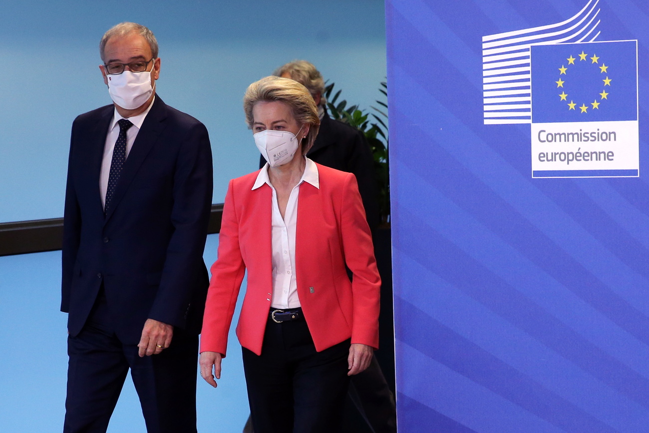 Parmelin e Von der Leyen al vertice dello scorso 23 aprile.