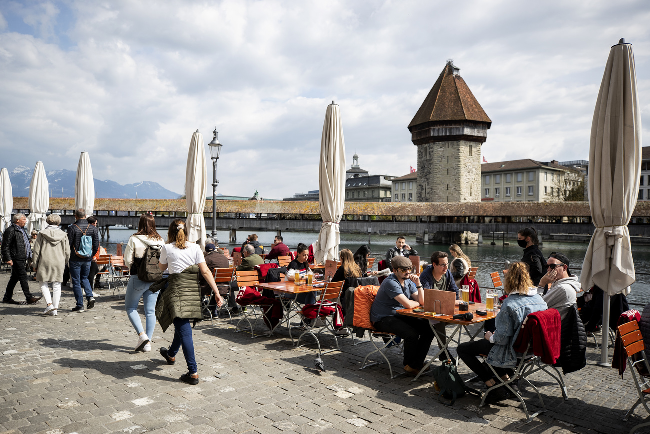 A lakeside view of Lucerne-