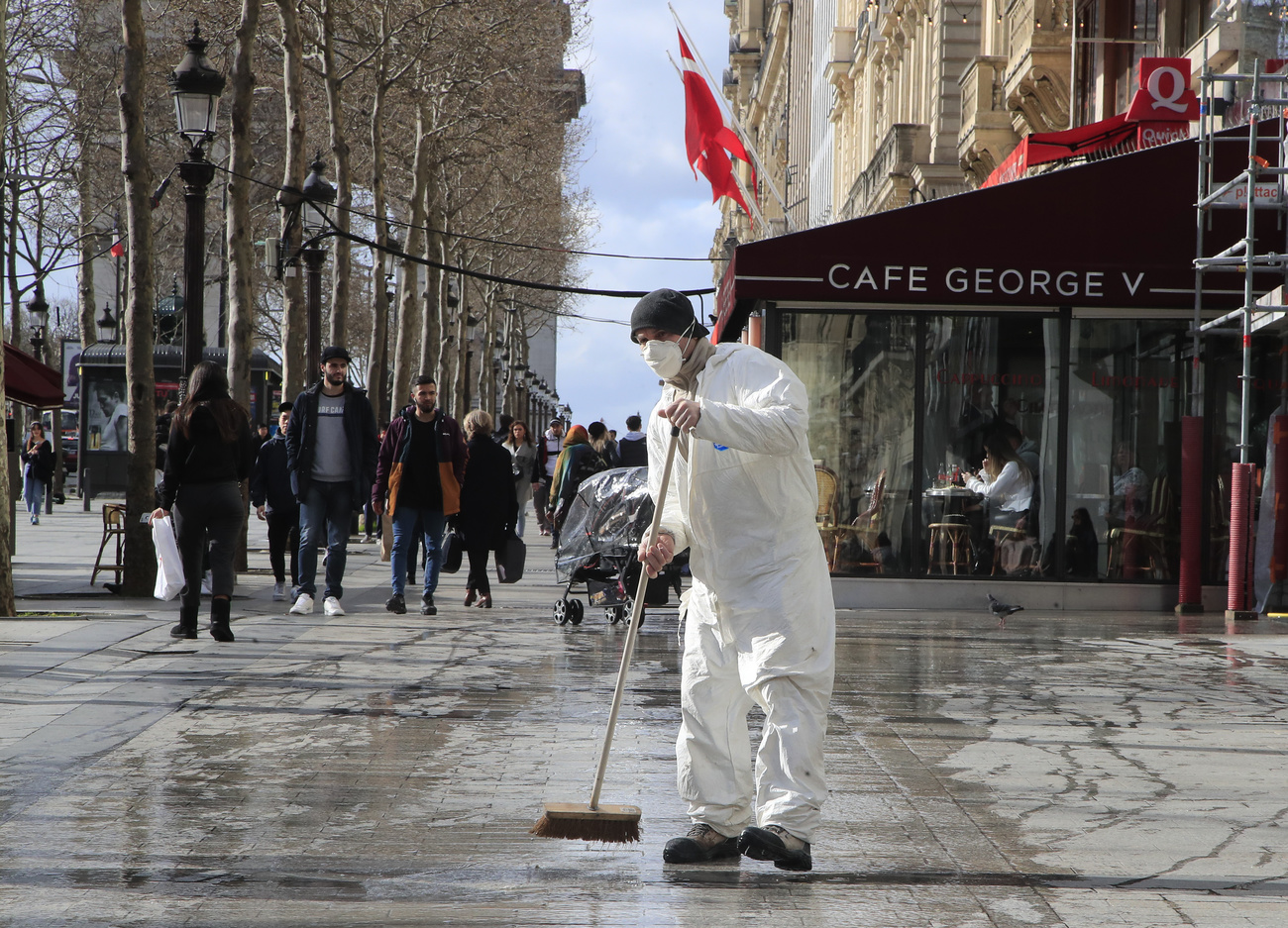 masked worker