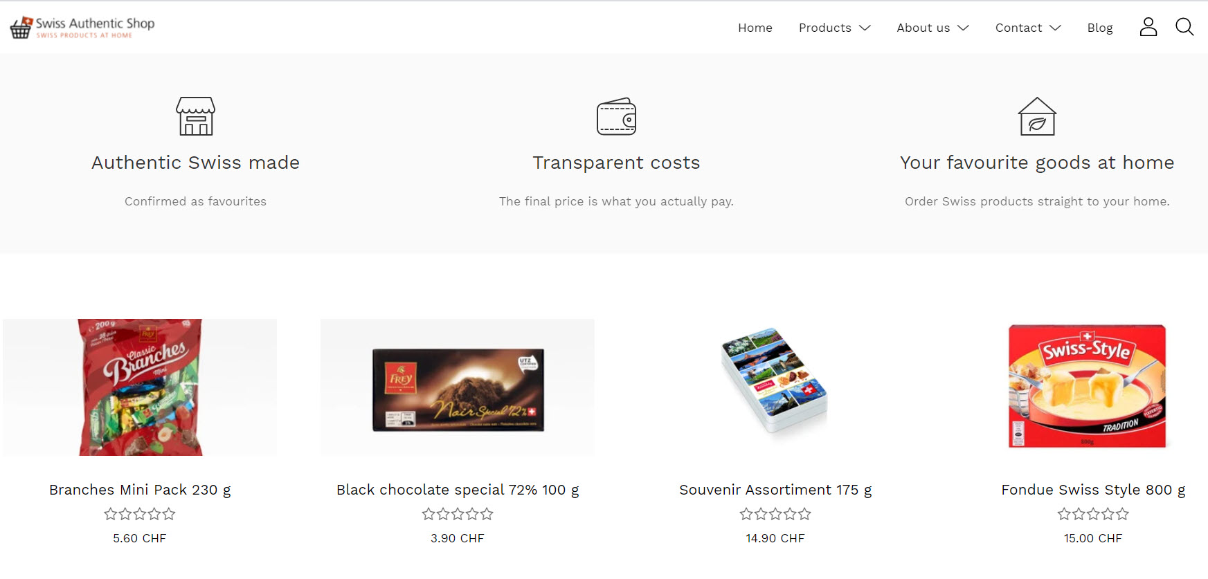 produits du Swiss authentic shop