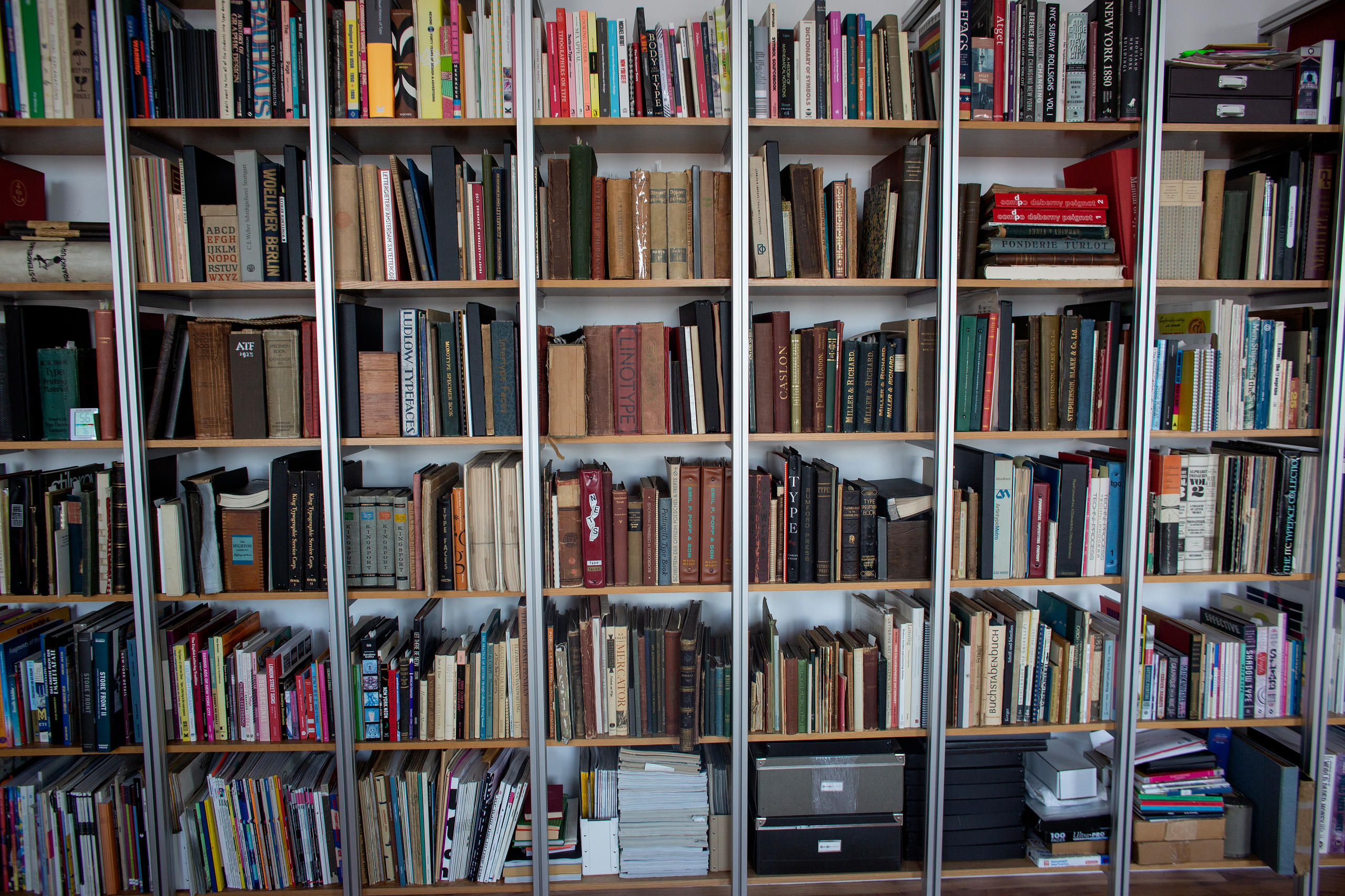 bookshelf at the office