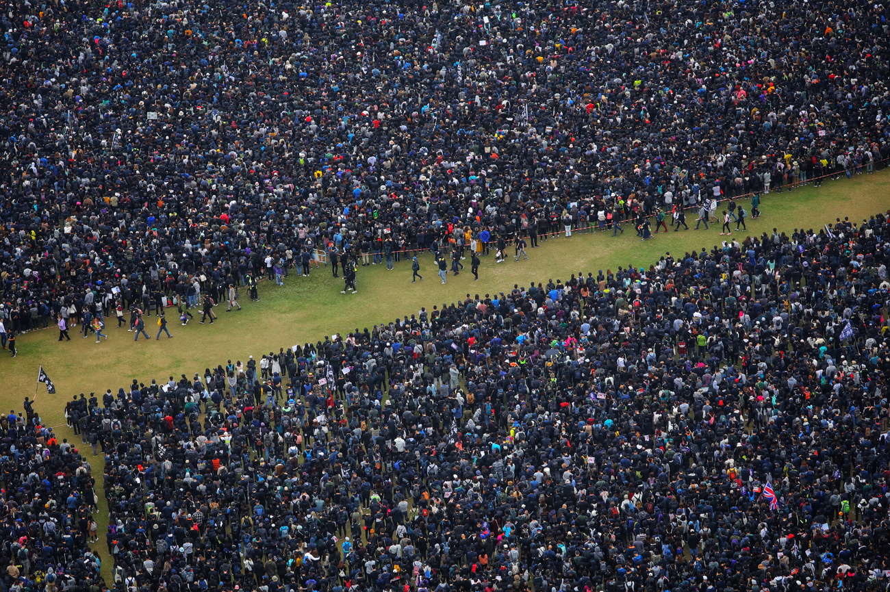 Un immagine delle proteste risalente al primo gennaio 2020.