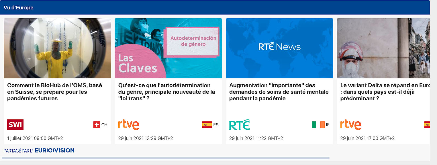 Screenshot of news feed