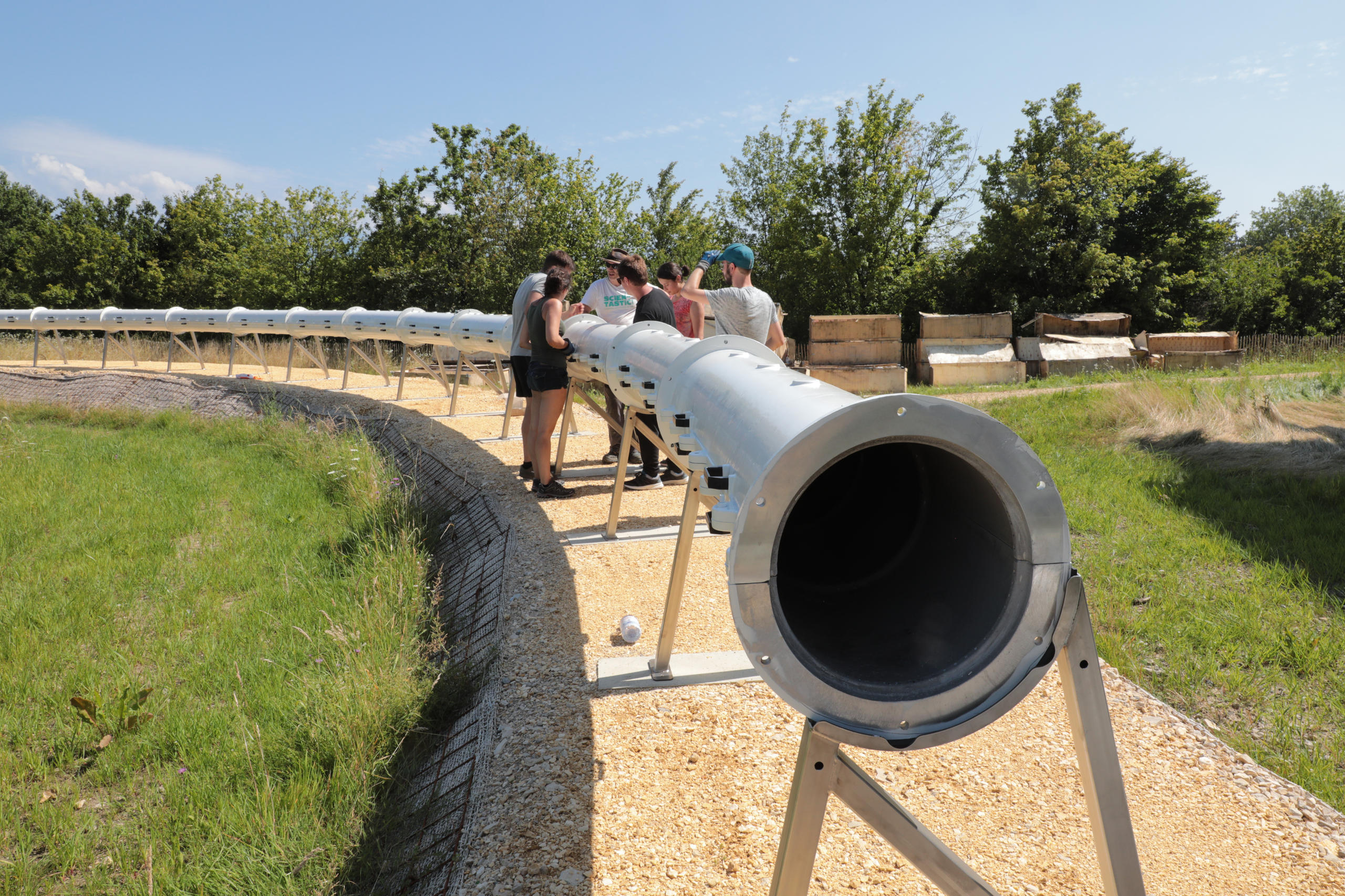 Hyperloop track being constructed