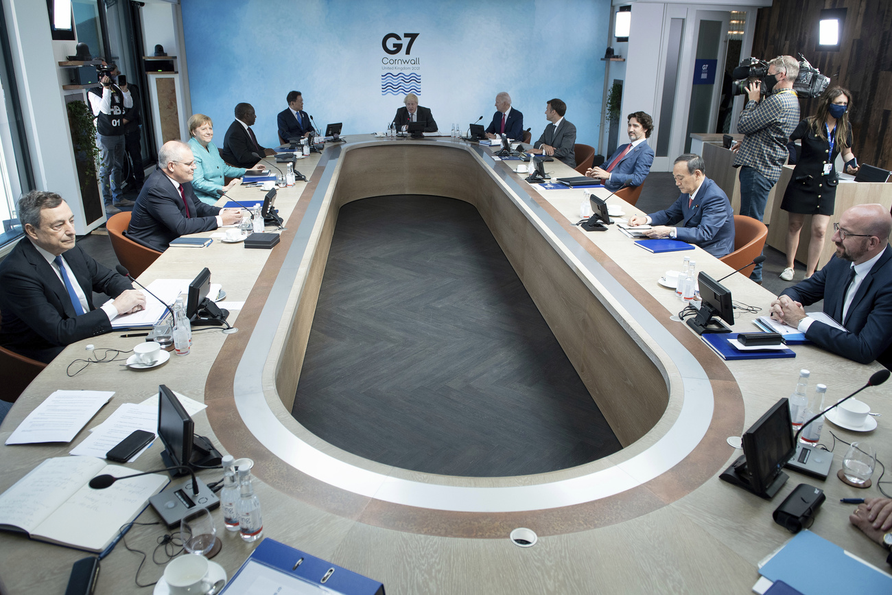 I partecipanti al G7 di questo mese nel Regno Unito in cui è stata approvata la minimum tax globale