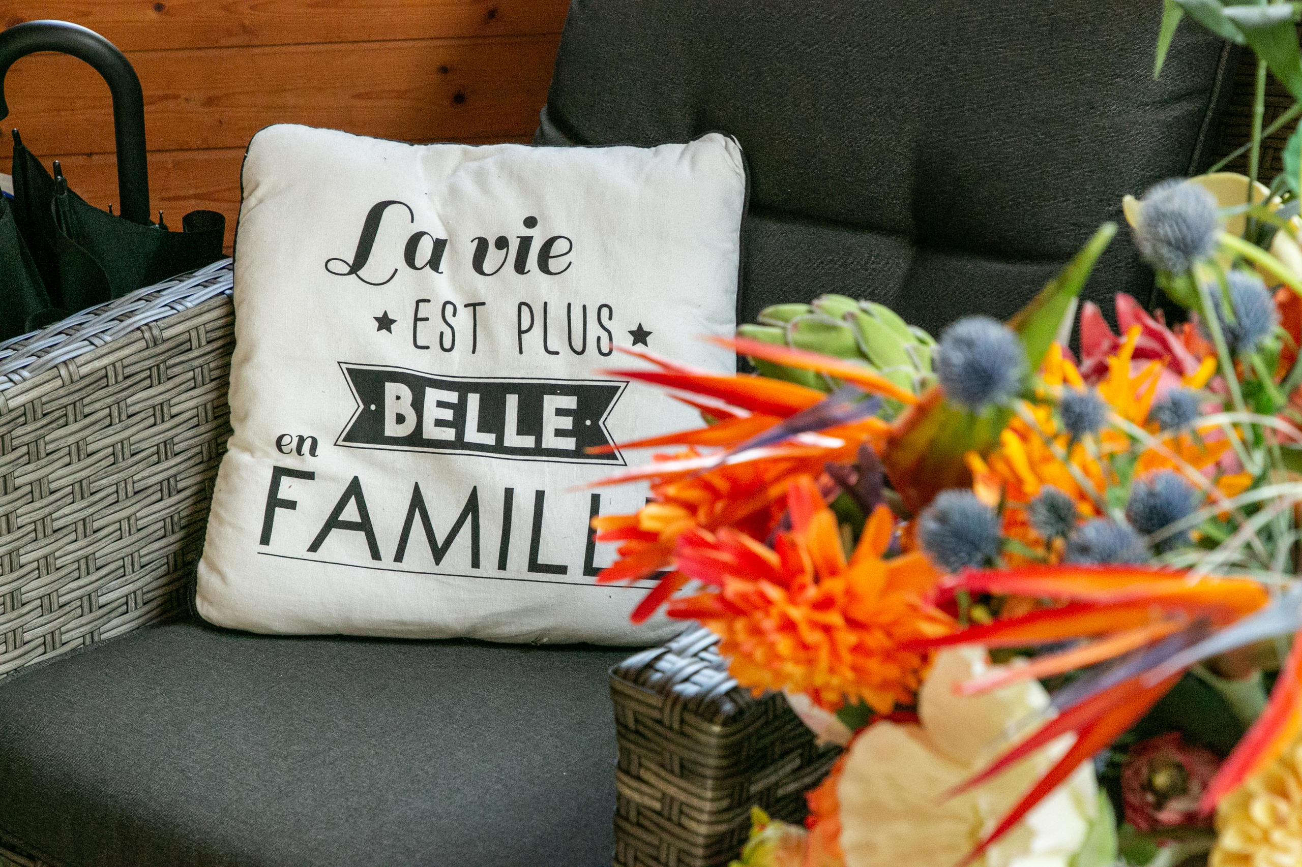 Flowers and cushions