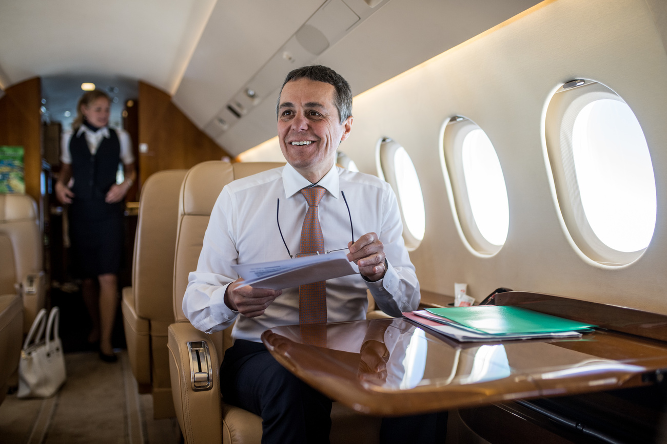 Ignazio Cassis im Flugzeug