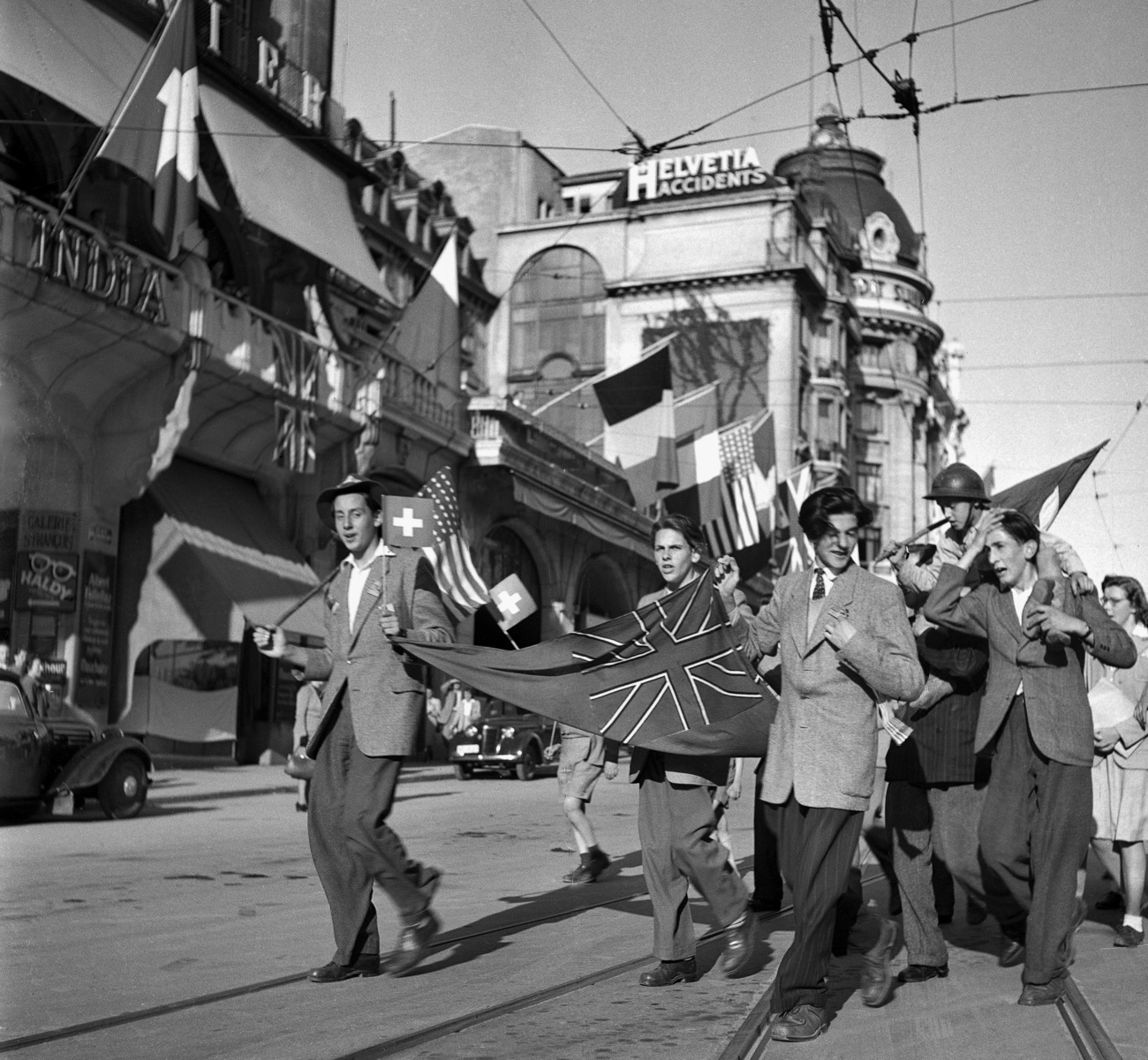 Celebración del fin de la guerra en Lausana