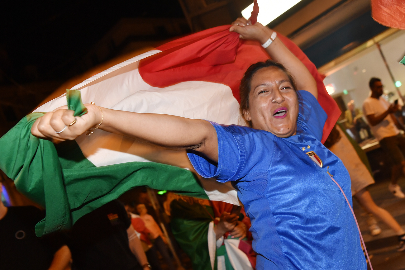 Woman with Italian Flag