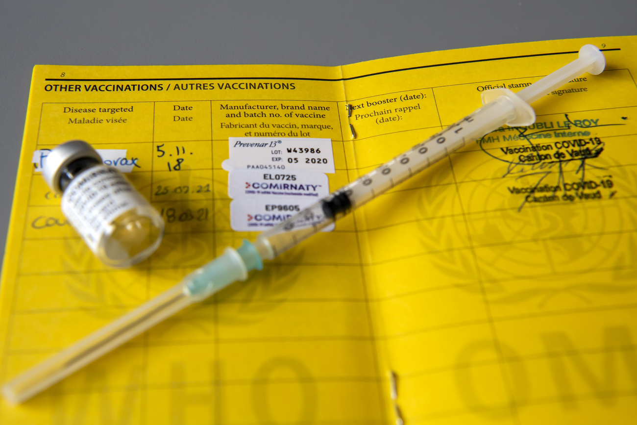 Certificat de vaccination avec seringue et fiole de vaccin