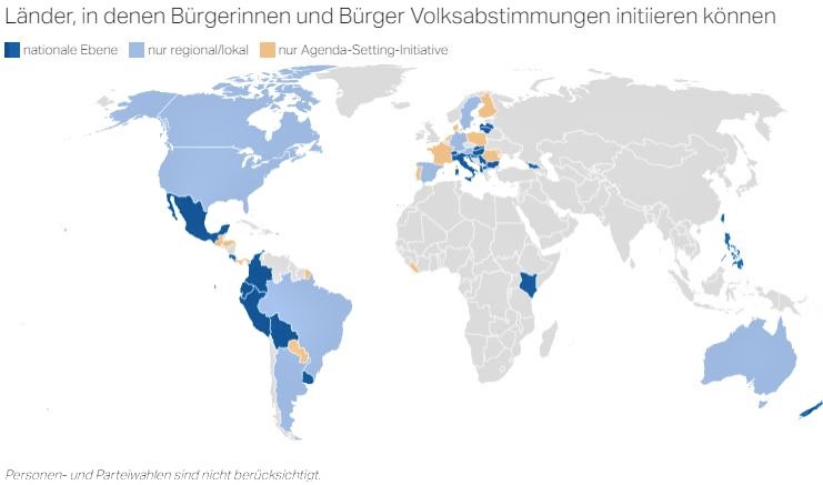 Länder, in denen Abstimmungen stattfinden
