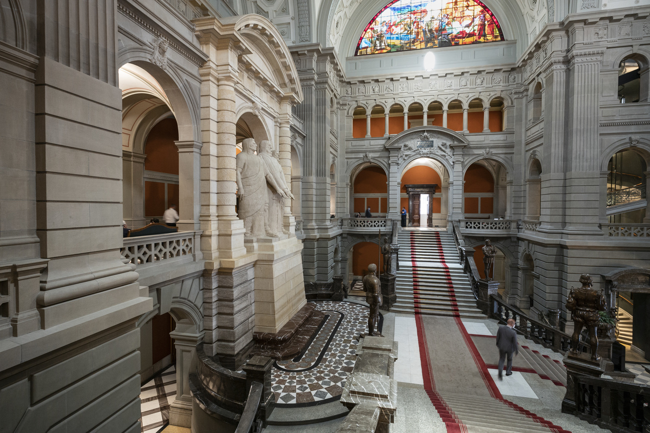 Inside parliament building
