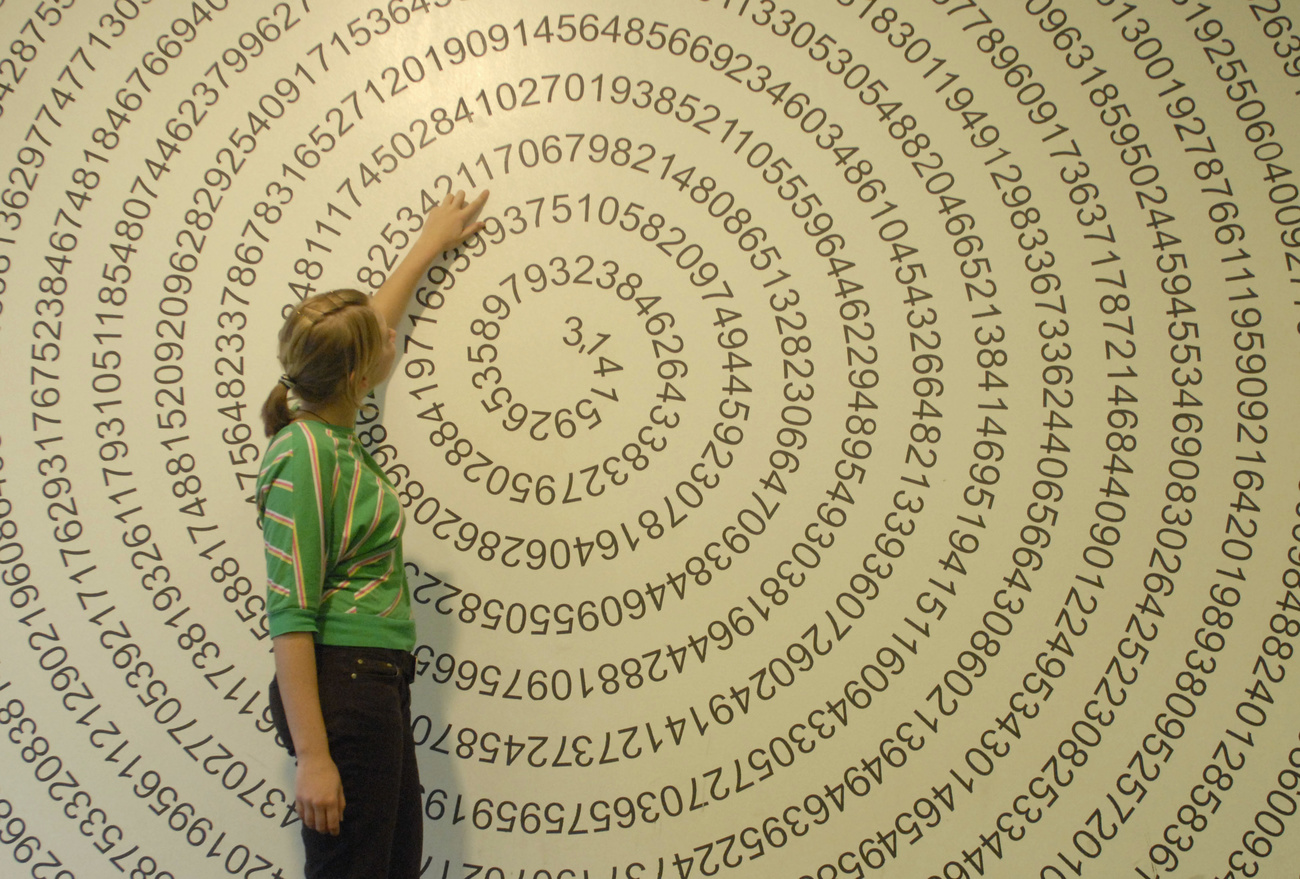 The number Pi on a wall.