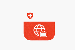 EDA Logo: Swiss Cross and Globe