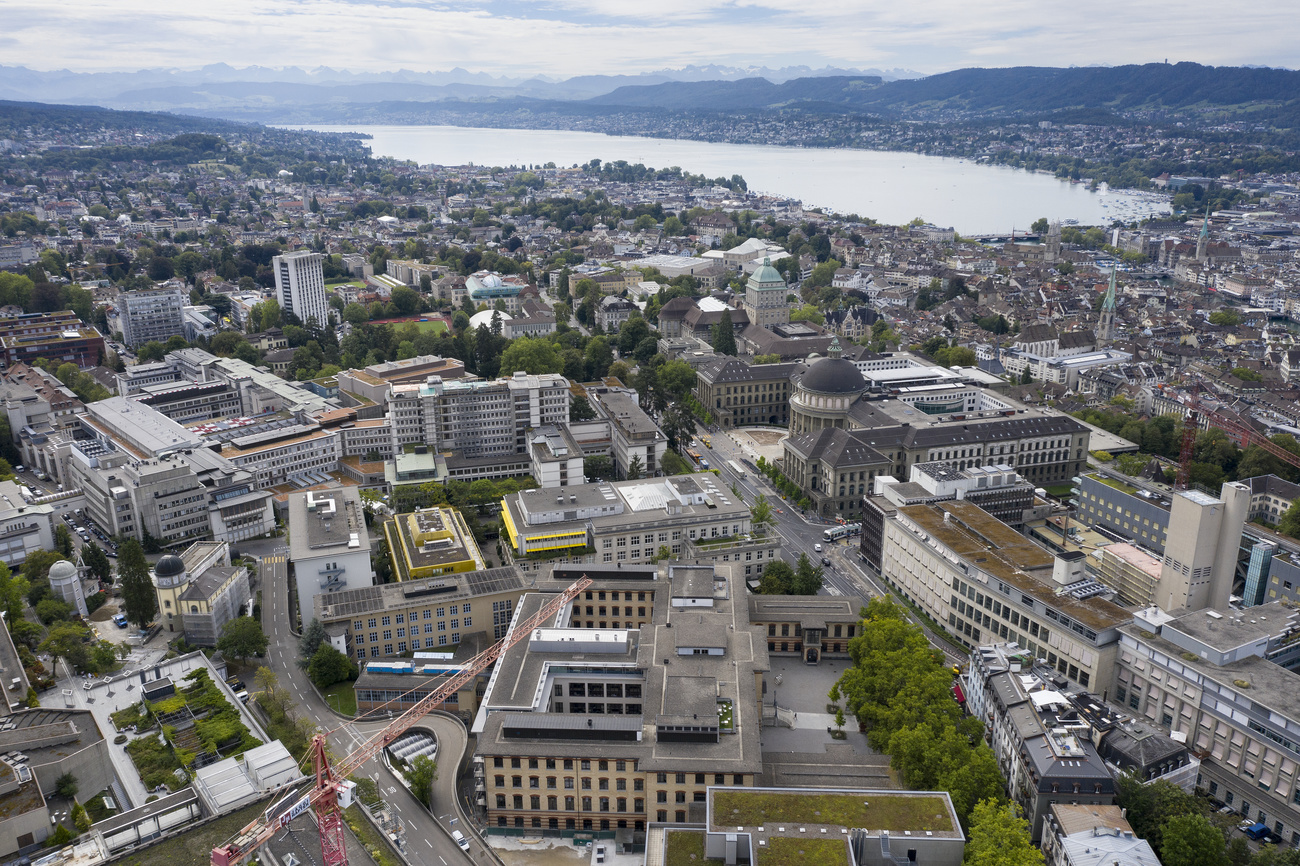 An aerial view of Zurich s university district taken in August 2020.