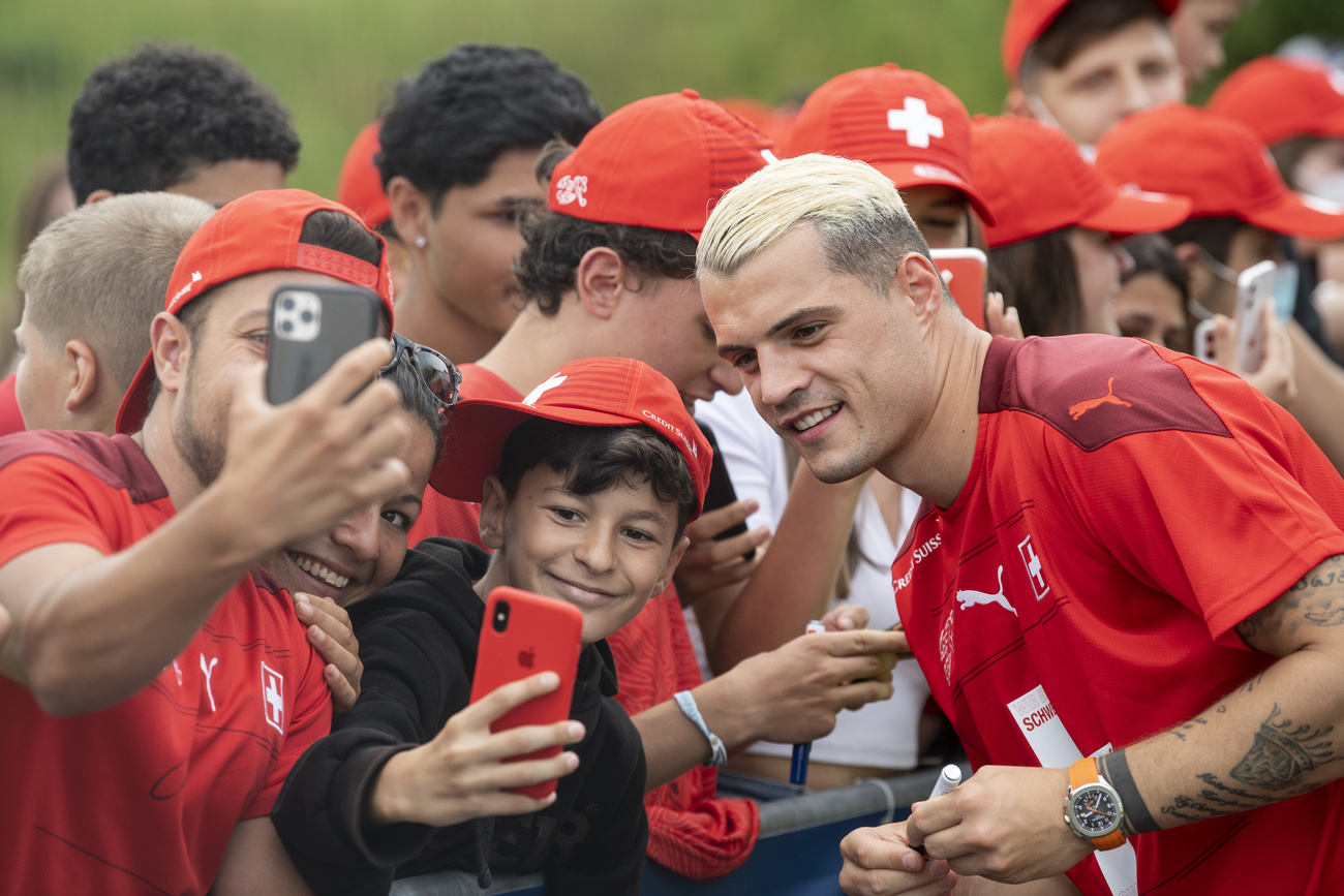 Granit Xhaka with fans