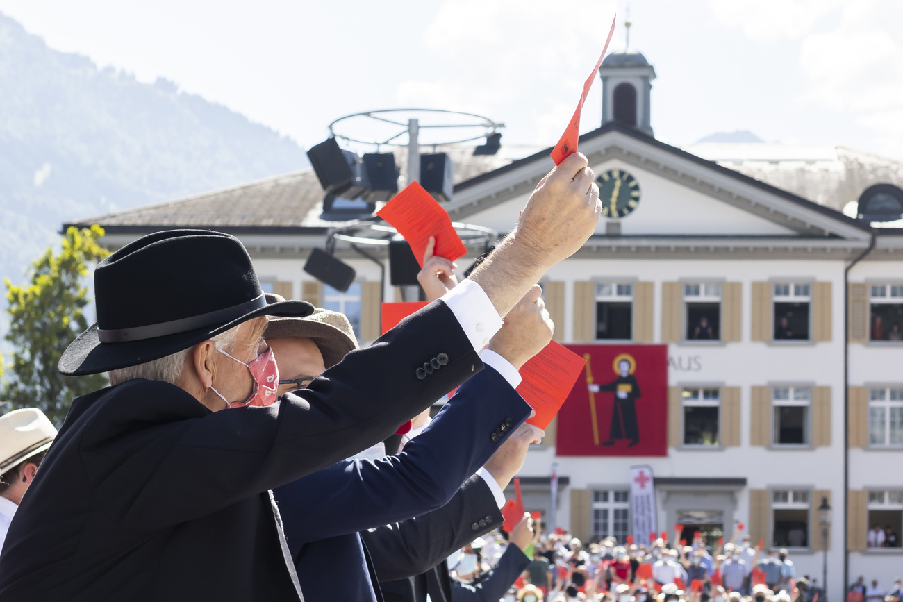 voting at the Landsgemeinde in Glarus