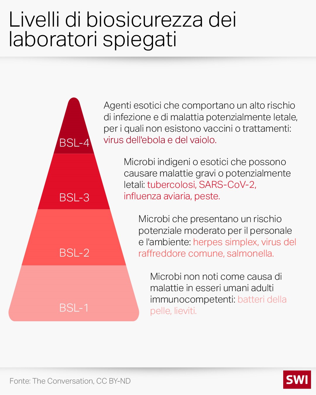 livelli di biosicurezza spiegati