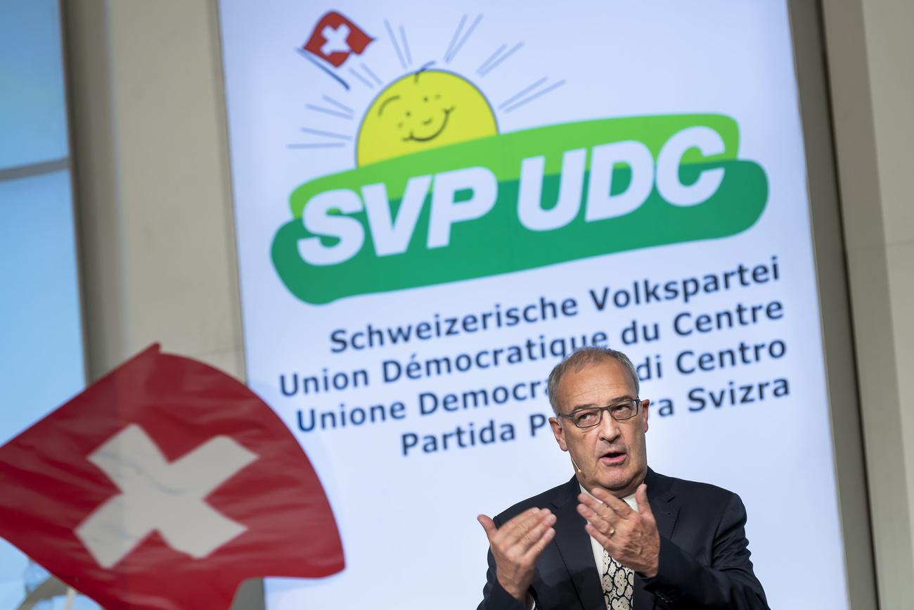 Guy Parmelin at SVP meeting.