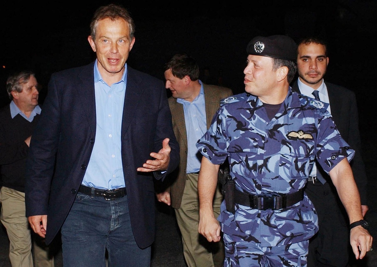 King Abdullah of Jordan and former British PM Tony Blair