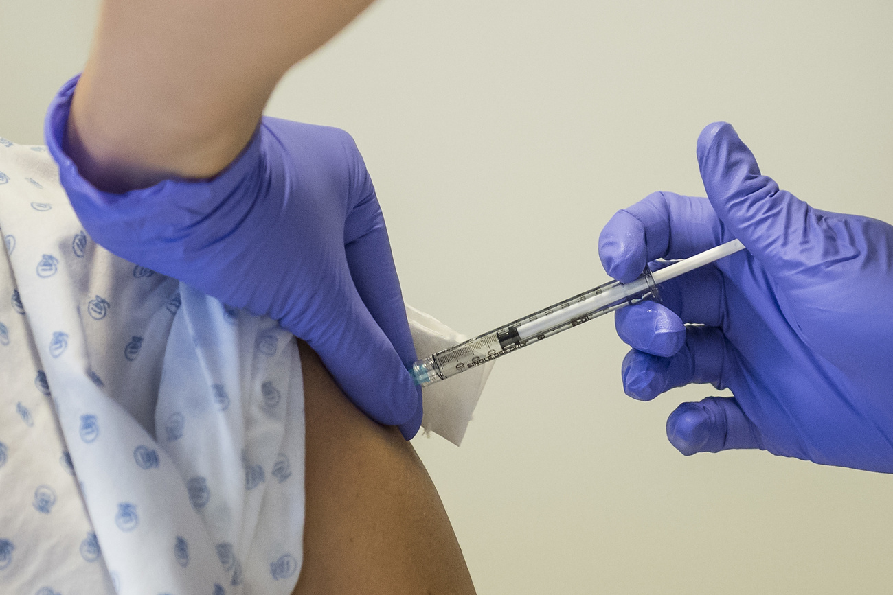 Person receiving vaccine