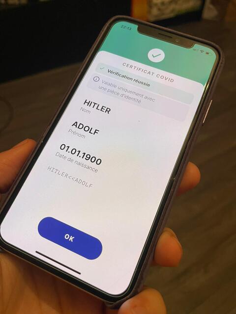 certificat covid hitler