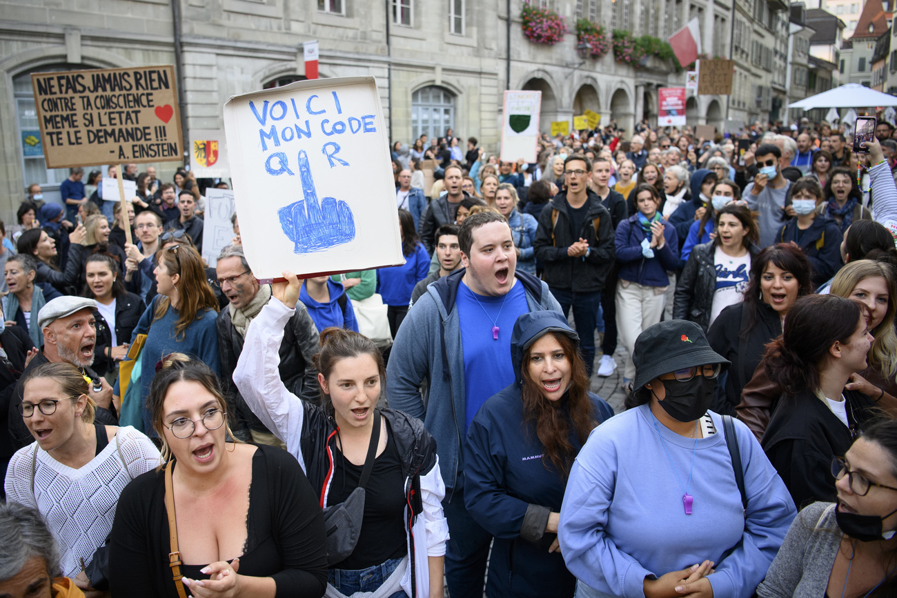 Manif anti passe Covid à Lausanne