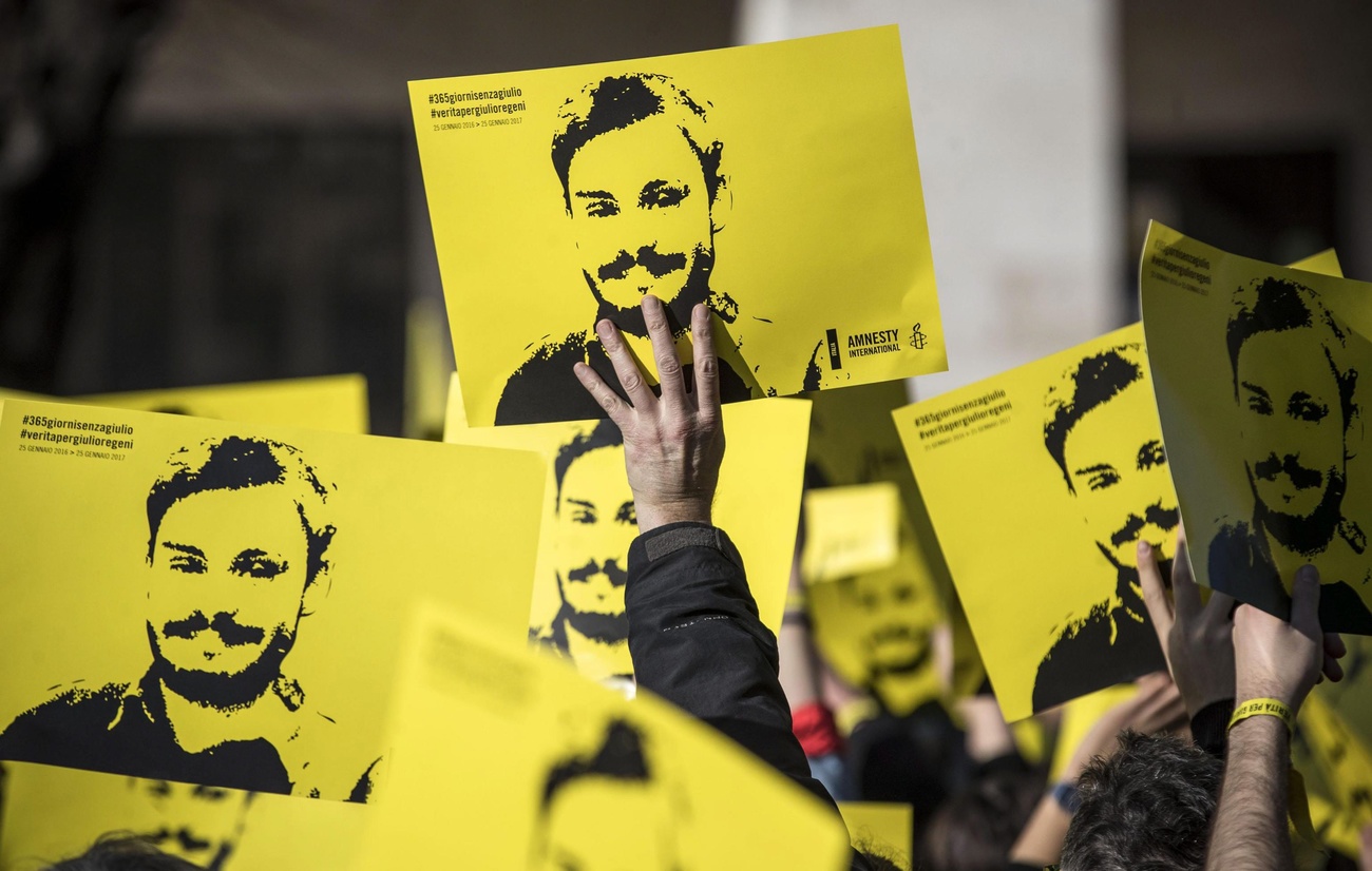 Manifestazione nel 2017 a un anno dalla morte di Regeni.