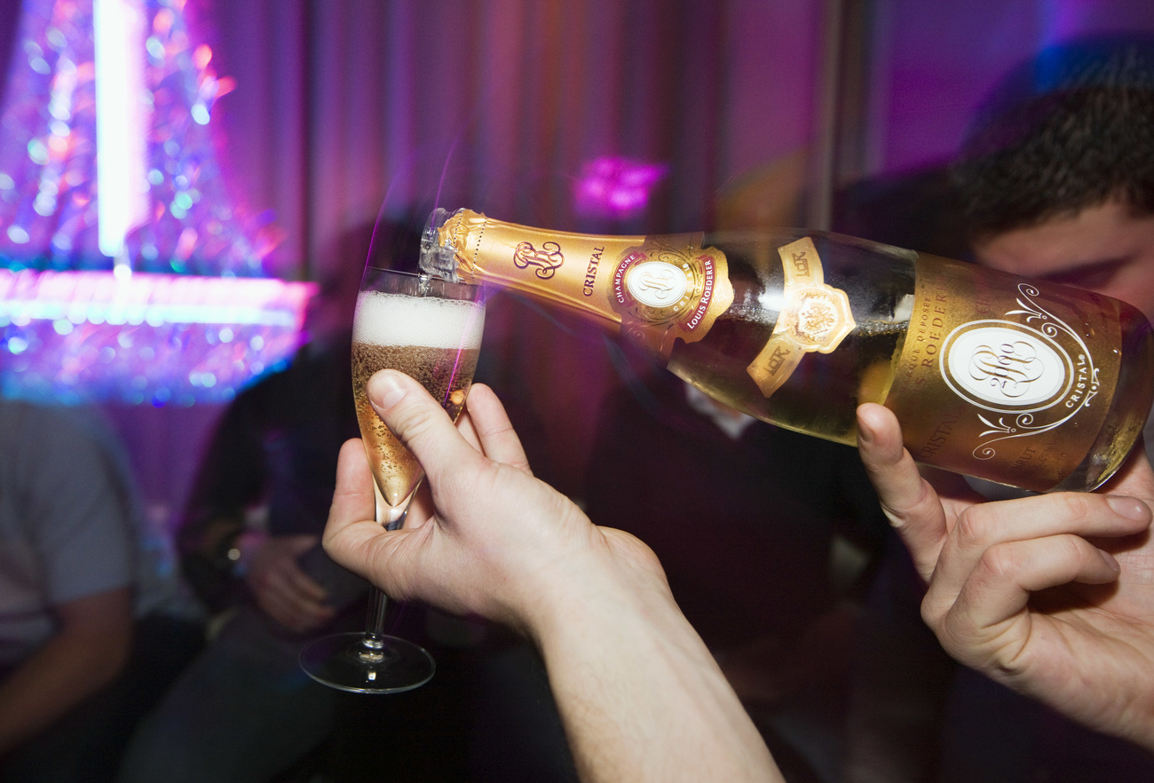 Champagne being poured into a glass