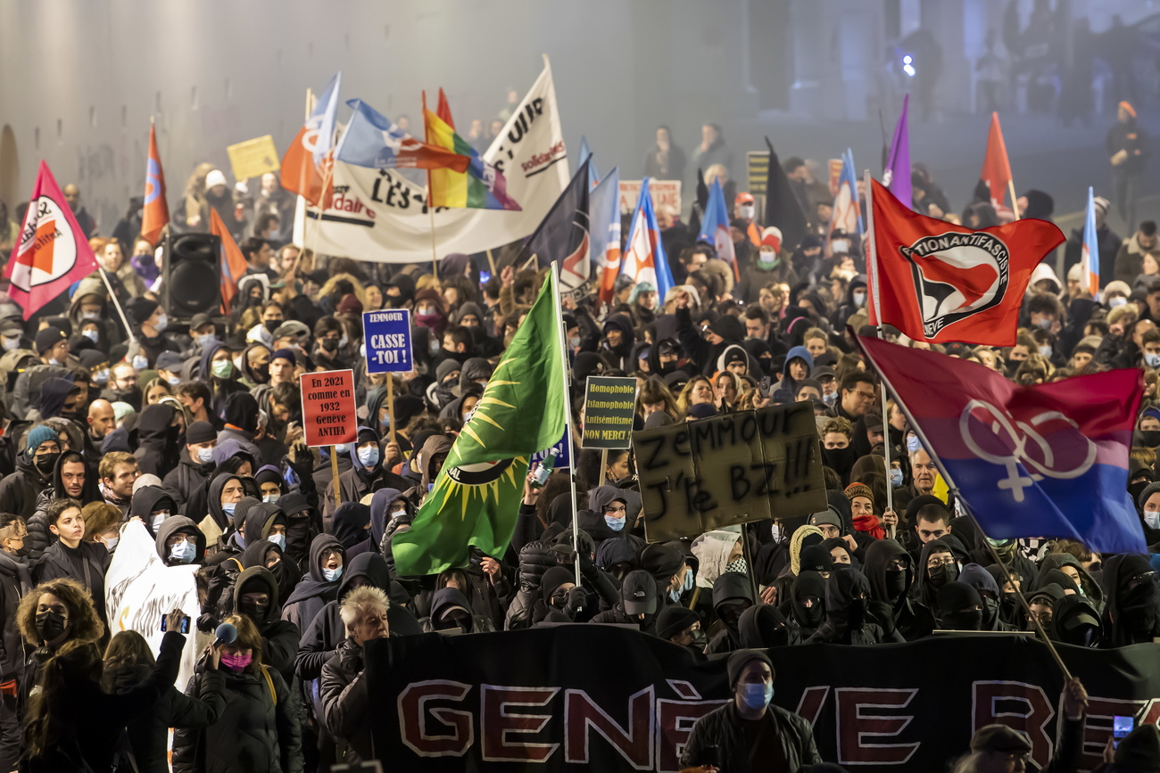 Protest against Geneva visit by Eric Zemmour.