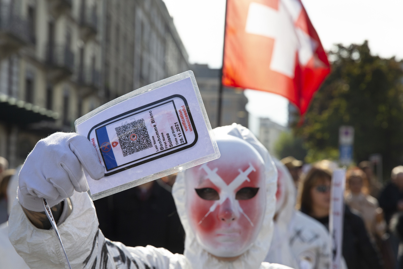 Swiss anti-Covid protesters.