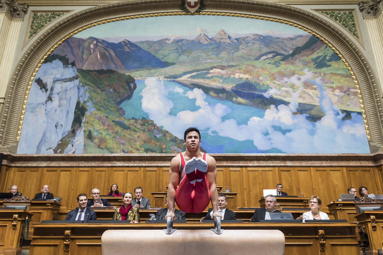 Gymnastik im Parlament