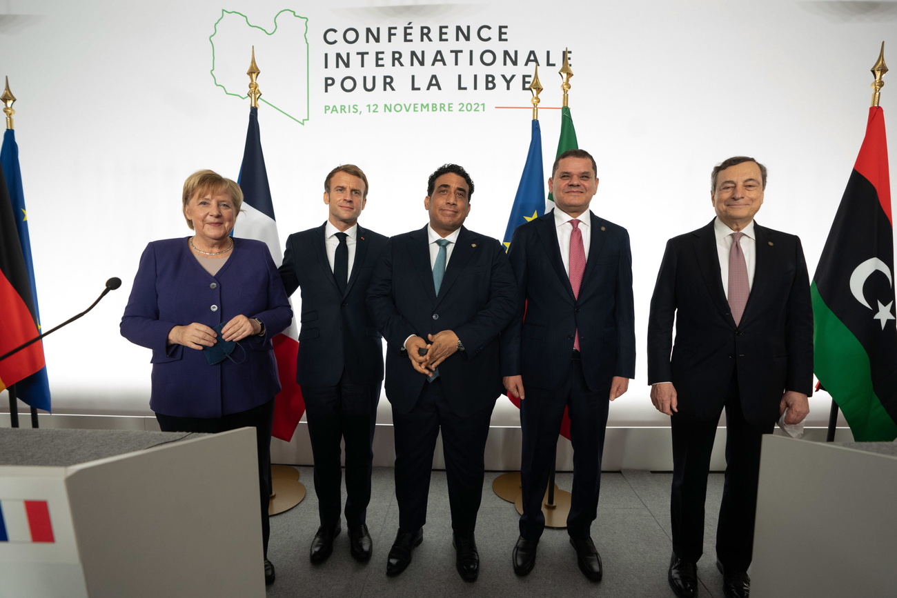 Participants at the end of the International Conference on Libya in Paris, France, on November 12, 2021.