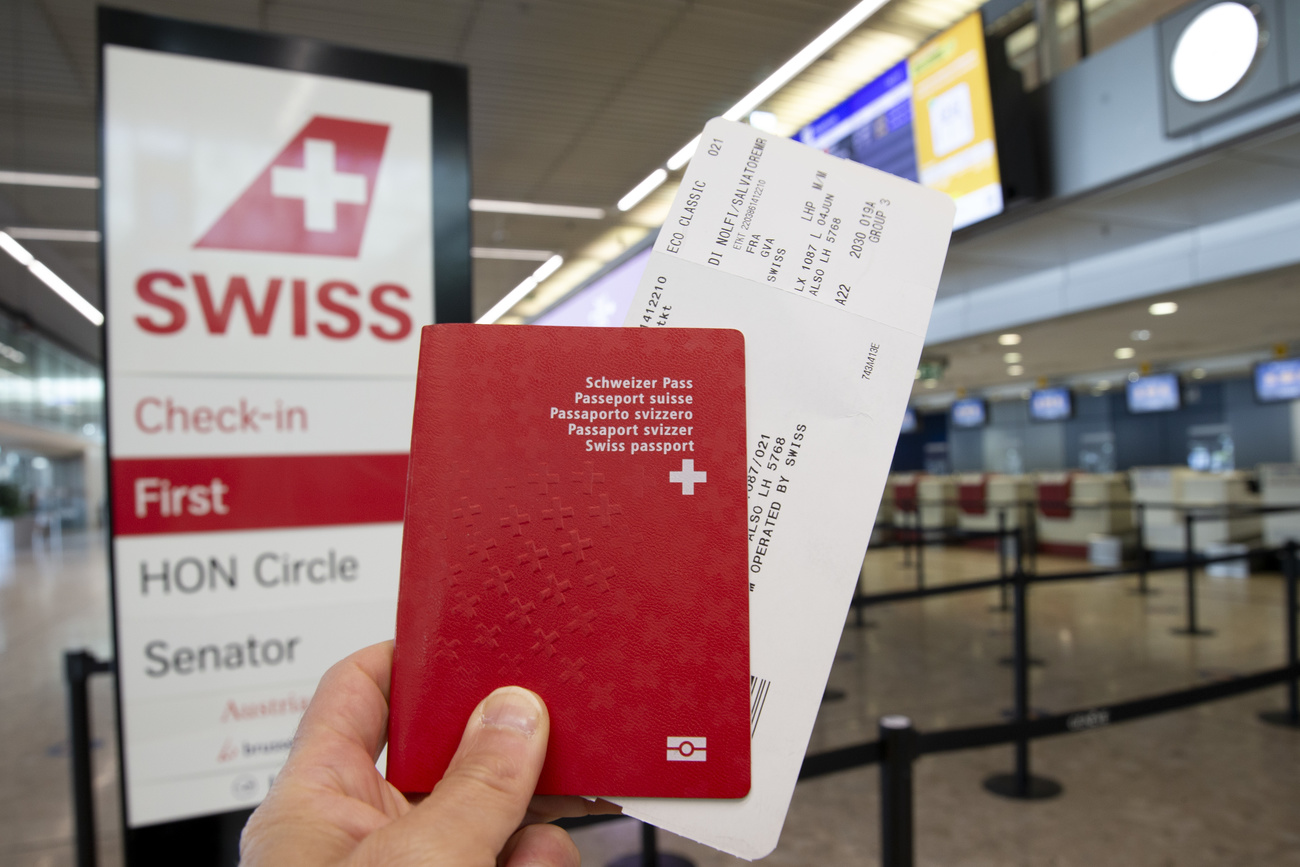Swiss passport at airport