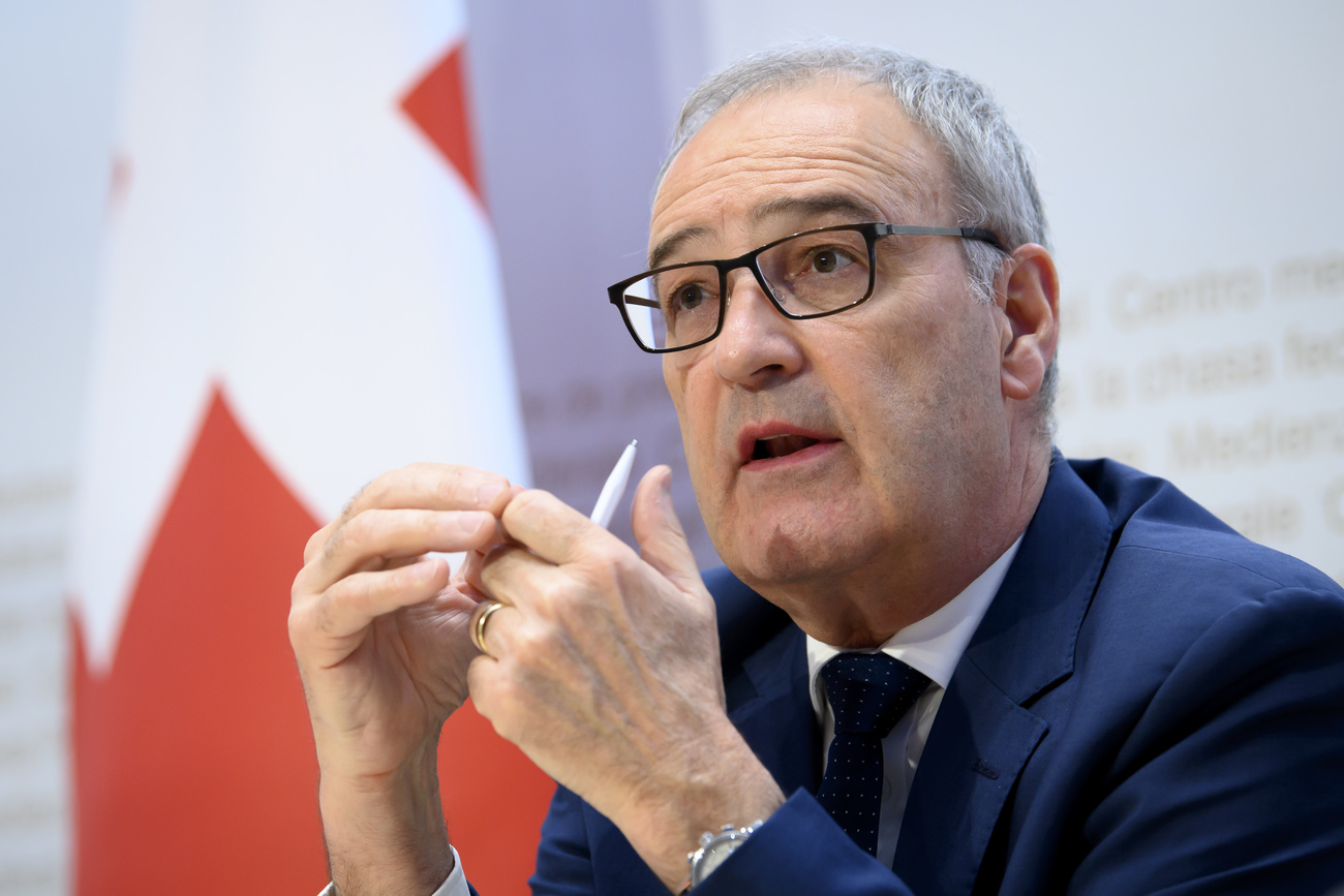 Le président de la Confédération en train de parler