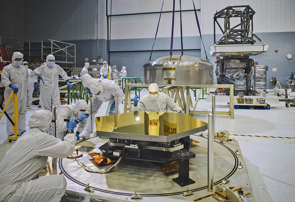 Reflection in a Webb Telescope Mirror