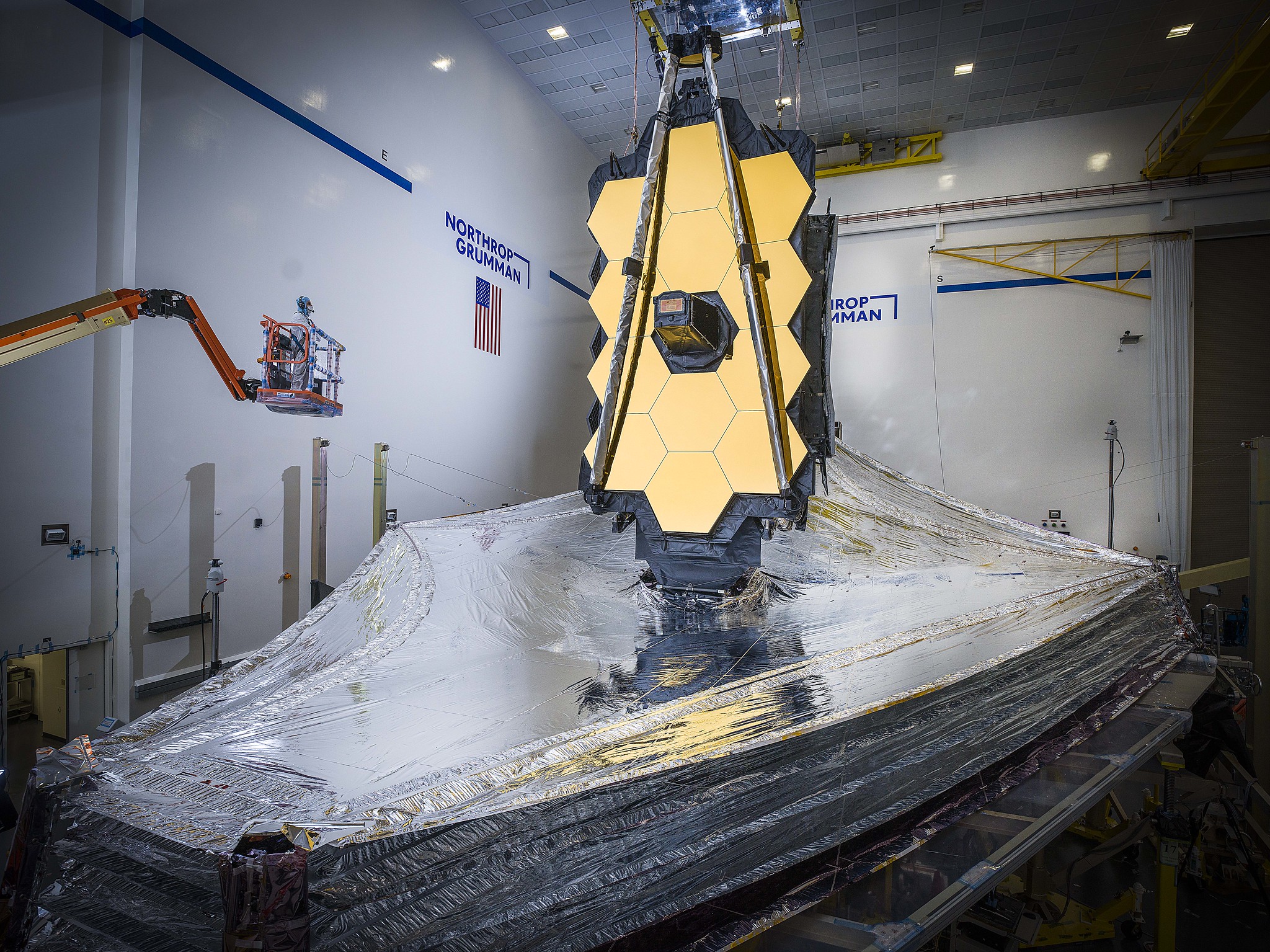 Reflection in a Webb Tel NASA’s Webb Sunshield Successfully Unfolds and Tensions in Final Tests.