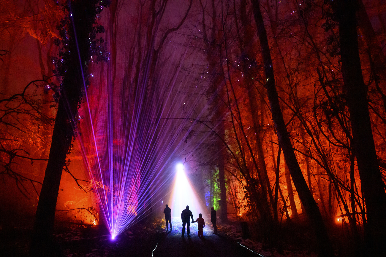 The Broye Luminis Light Festival, in Lully, Switzerland.