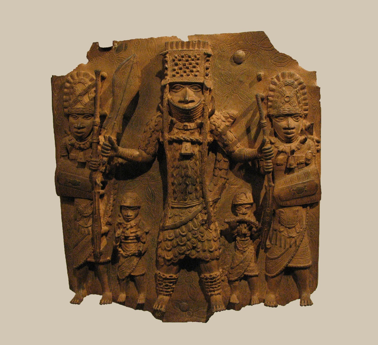 A brass plaque from the Benin Bronzes.