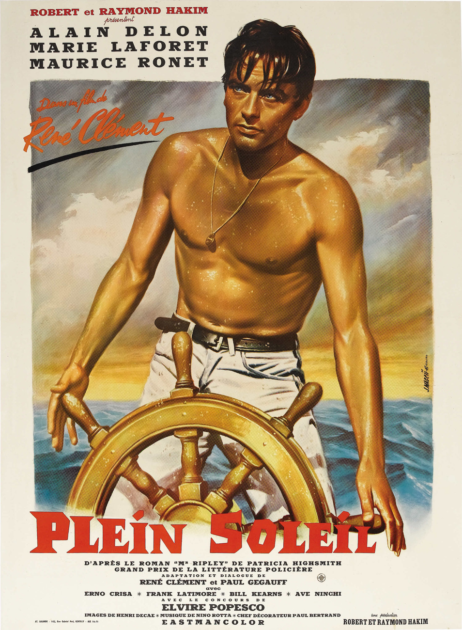 Alain Delon on French poster art, 1960.