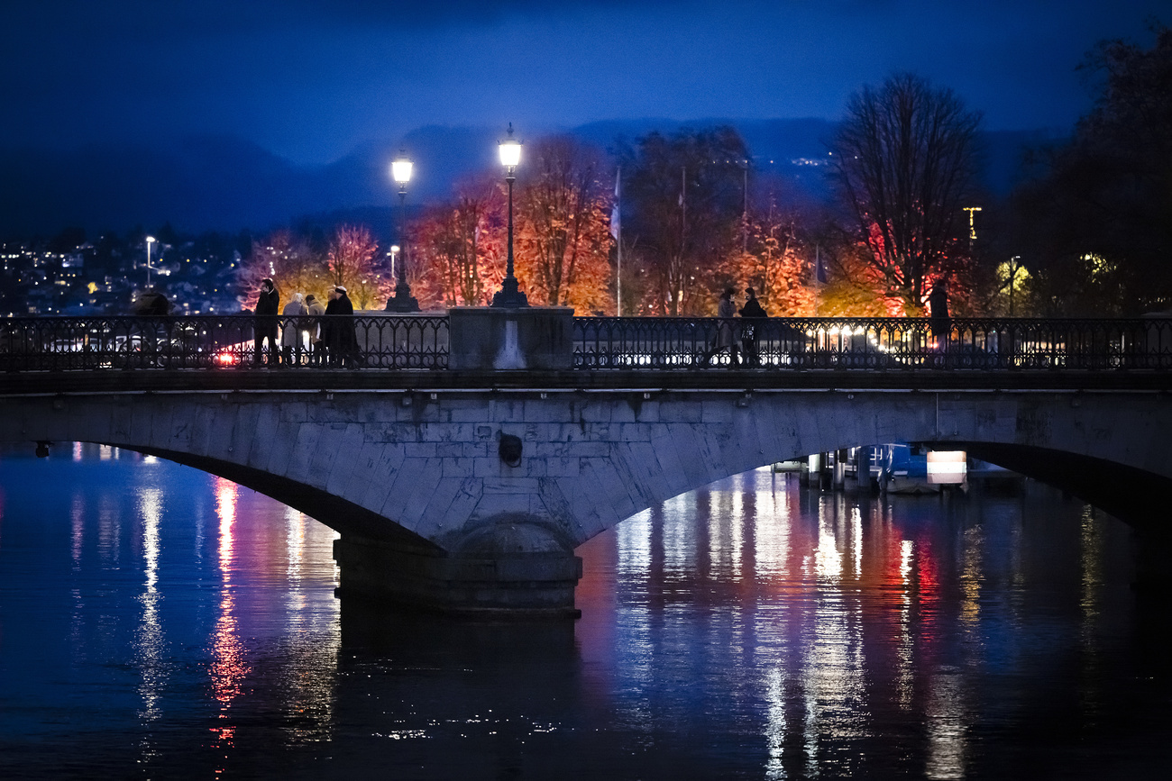 Bridge over a river in Zurich