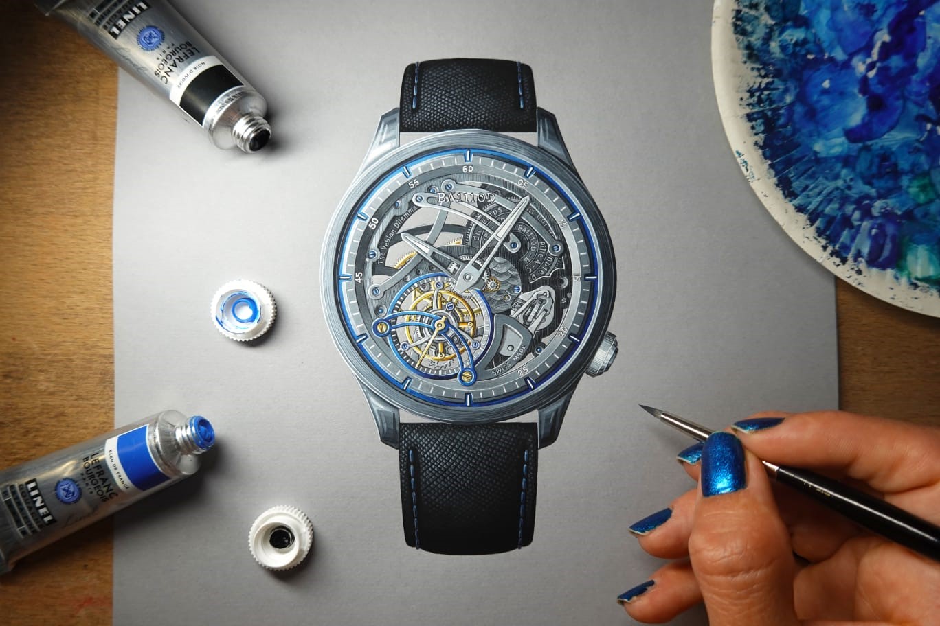 un reloj y una mano