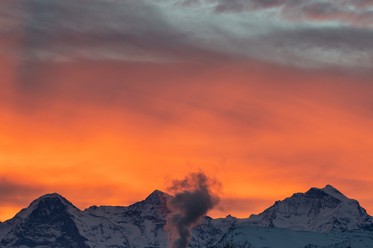 sunset over mountains