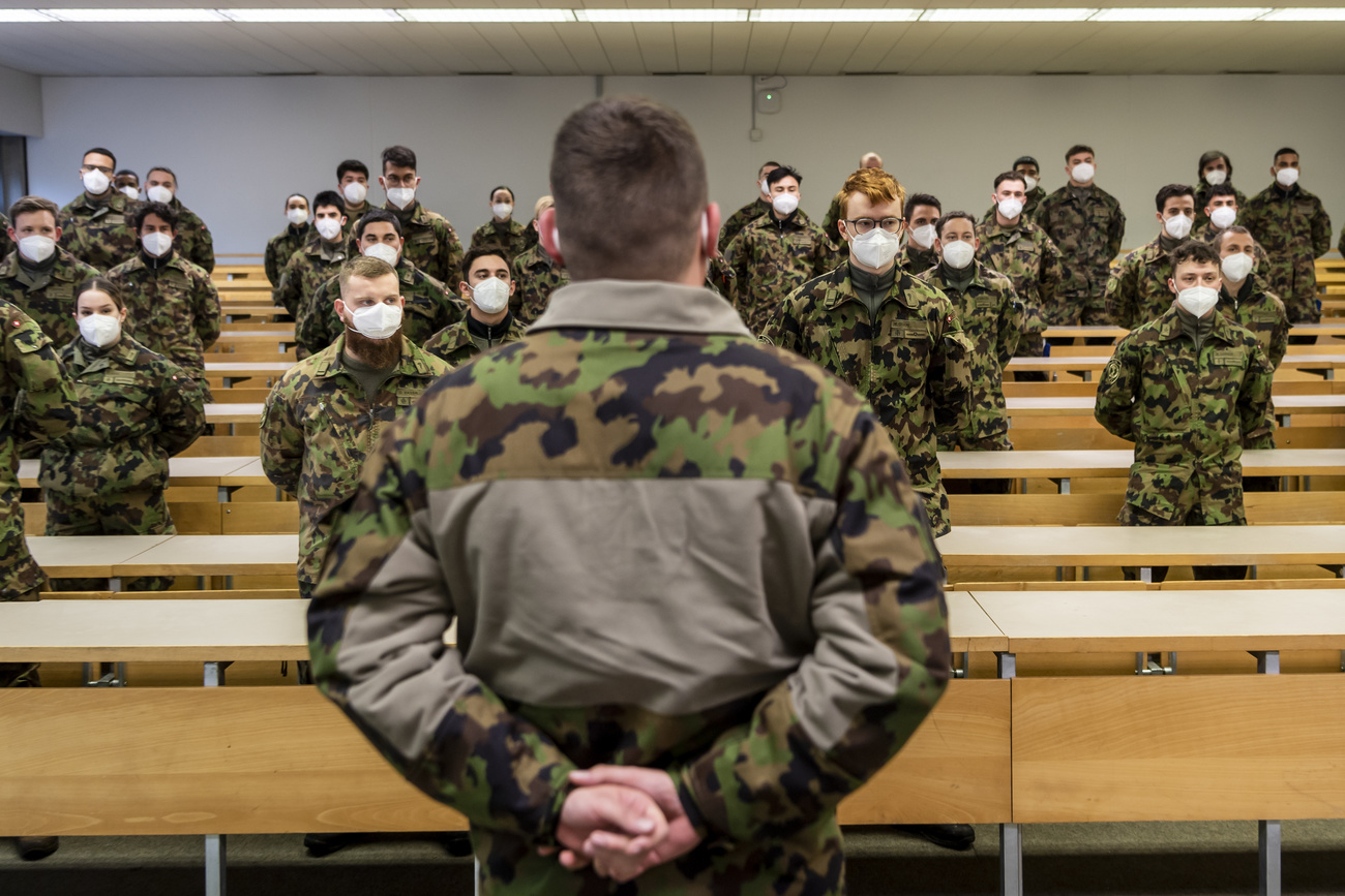 Soldiers wearing masks