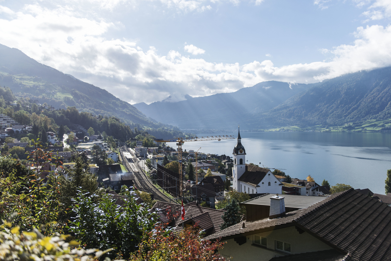 Mountain view from the community of Walchwil in canton Zug