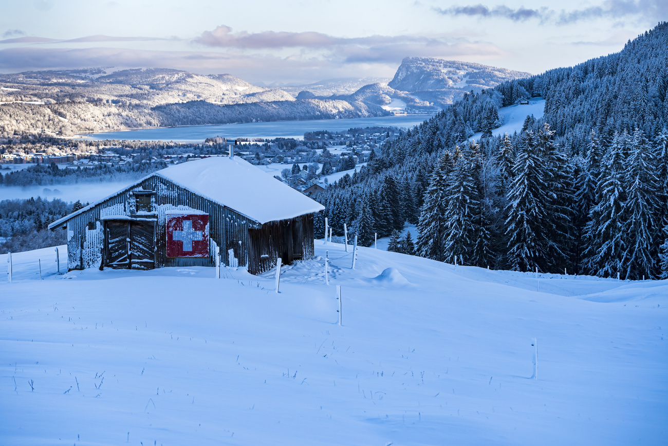 Paesaggio invernale nei pressi di Brassus, nel Giura vodese.