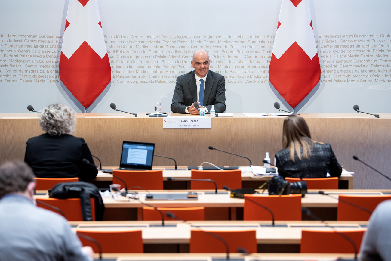 Alain Berset an der heutigen Pressekonferenz