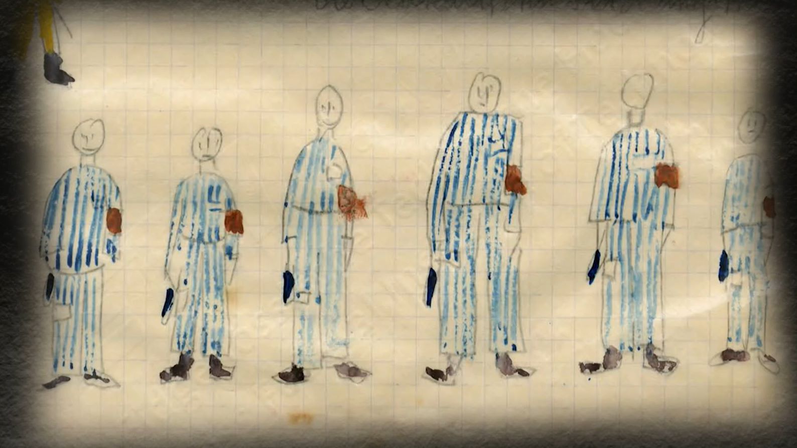 disegno dei prigionieri di un campo di concentramento