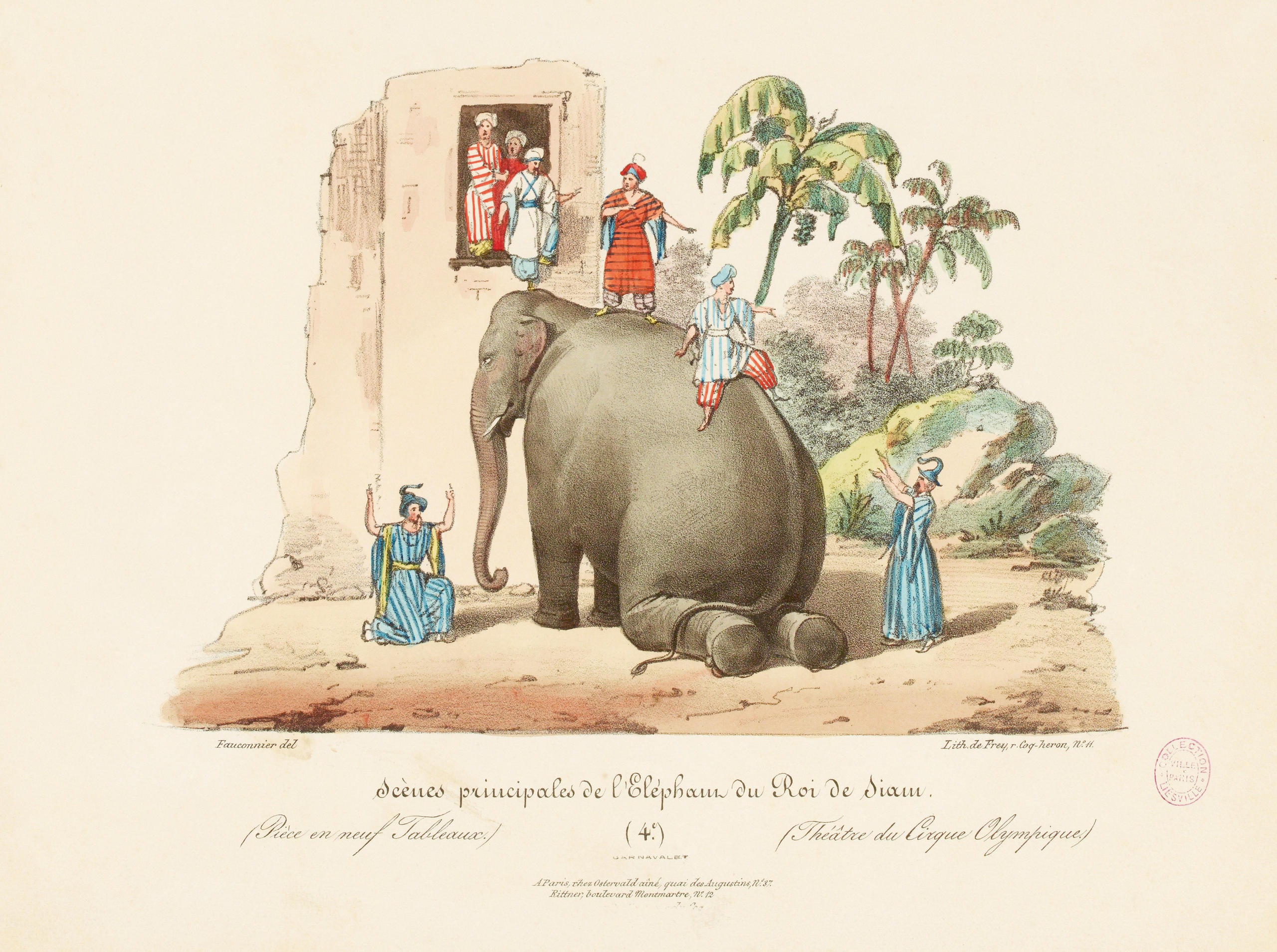 Dessin montrant un numéro avec un éléphant